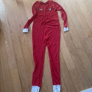 Wildfox Christmas Holiday Pjs One Piece Naughty Nice Whatever Romper Large Red